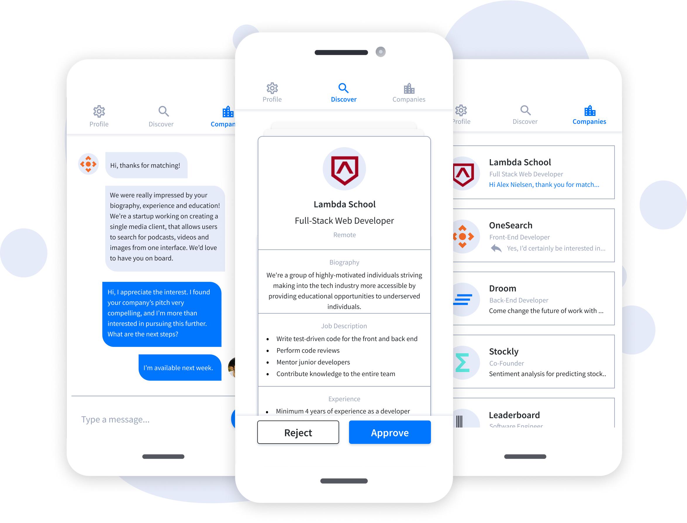 Screenshots of product